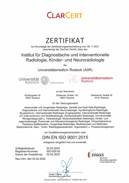 ClarCert 2025, Radiologie Unimedizin Rostock
