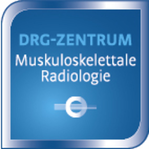 blaue Plakette DRG-Zentrum Muskuloskelettale Radiologie