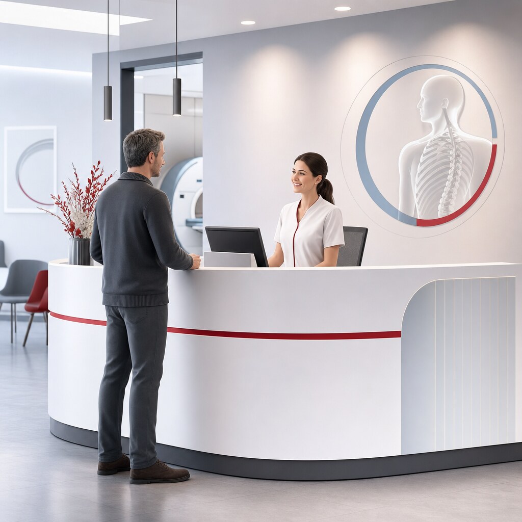 Patient an der Anmeldung
