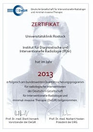 Qualitätssicherungsprogramm für radiologische Interventionen der Deutschen Gesellschaft für Interventionelle Radiologie und minimal-invasive Therapie (DeGIR) für das Jahr 2013 1
